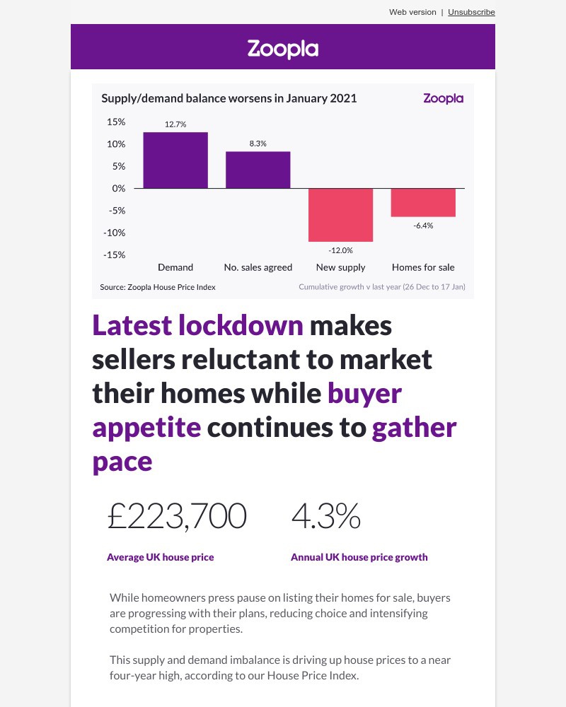 Zoopla - UK house prices close to four-year high