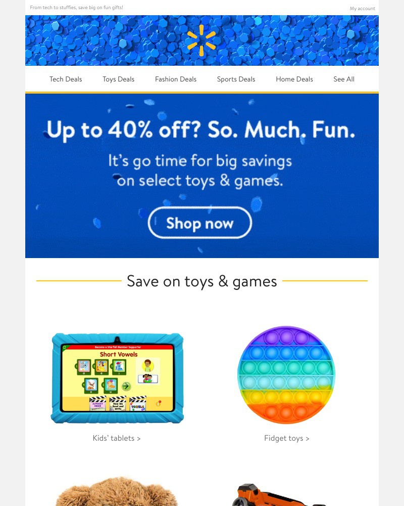 Walmart - 🌟 Up to 40% off select toys & games 🎁