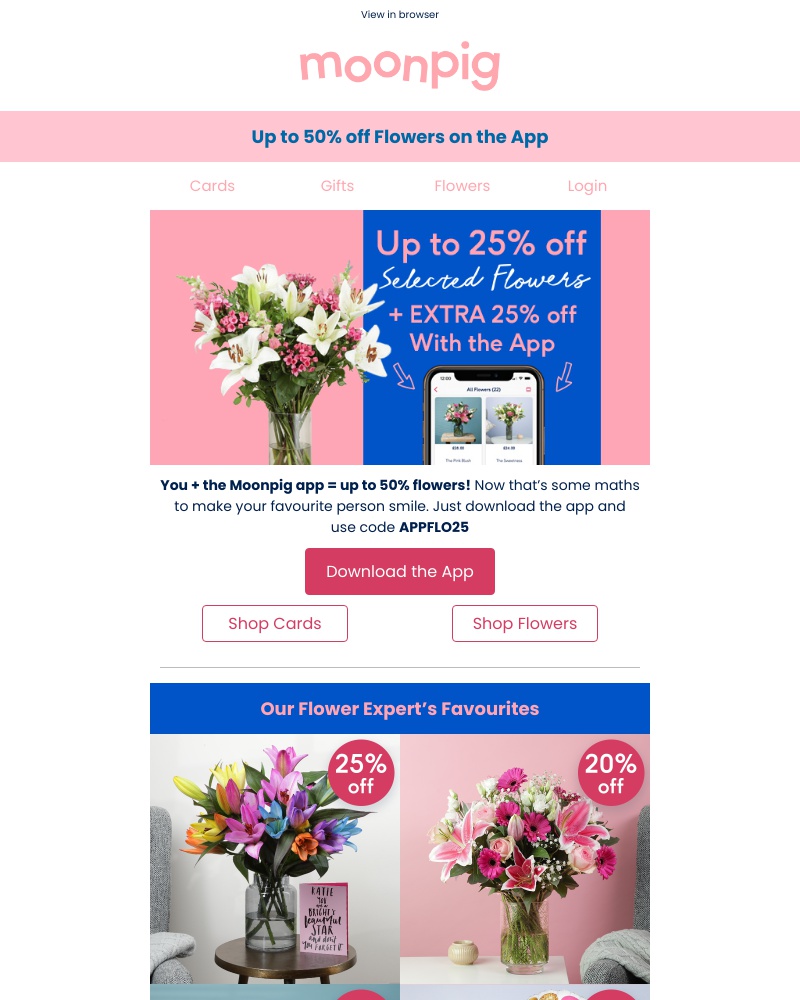 Moonpig - 🌷Up to 50% off flowers! 🌷