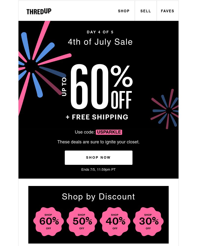 thredUP - Up to 60% off & free shipping continues!