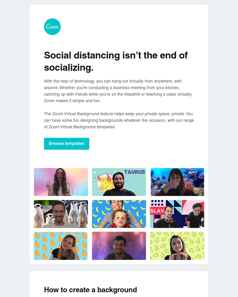 Canva - Up your Zoom background game with Canva.