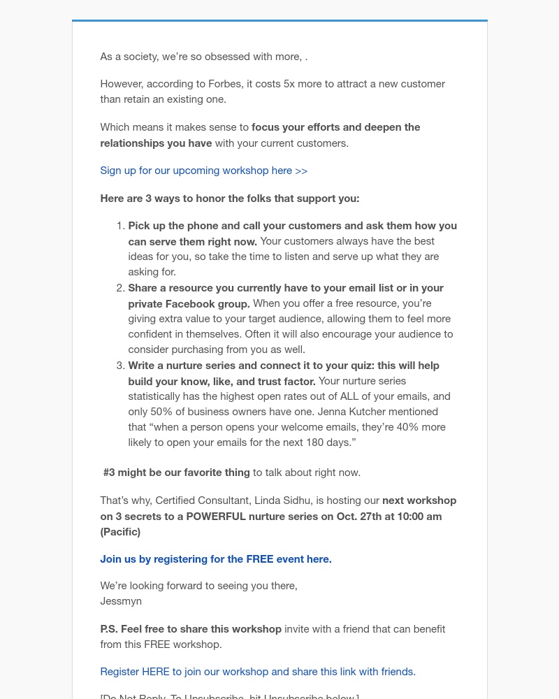 Interact - [upcoming workshop] generate more sales doing this ONE thing