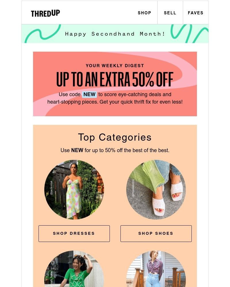 thredUP - Use code NEW on this week's new arrivals