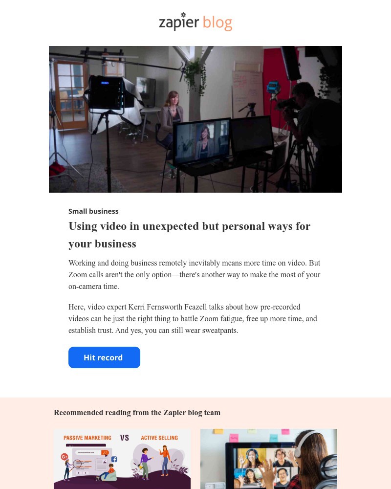 Zapier - Using video in unexpected but personal ways