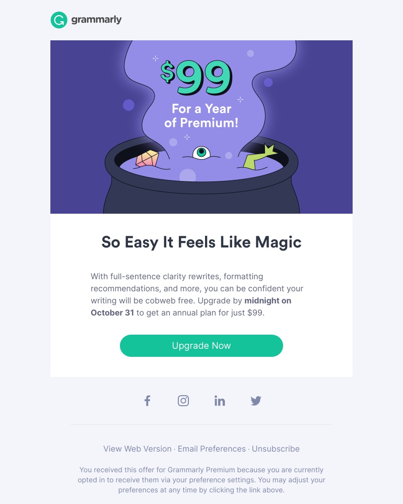 Grammarly - Vanishing at midnight