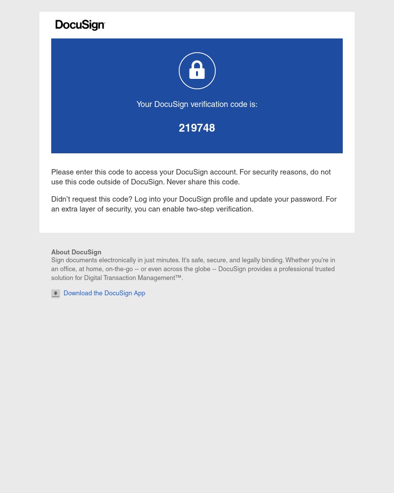  - Verify your identity to log in to DocuSign