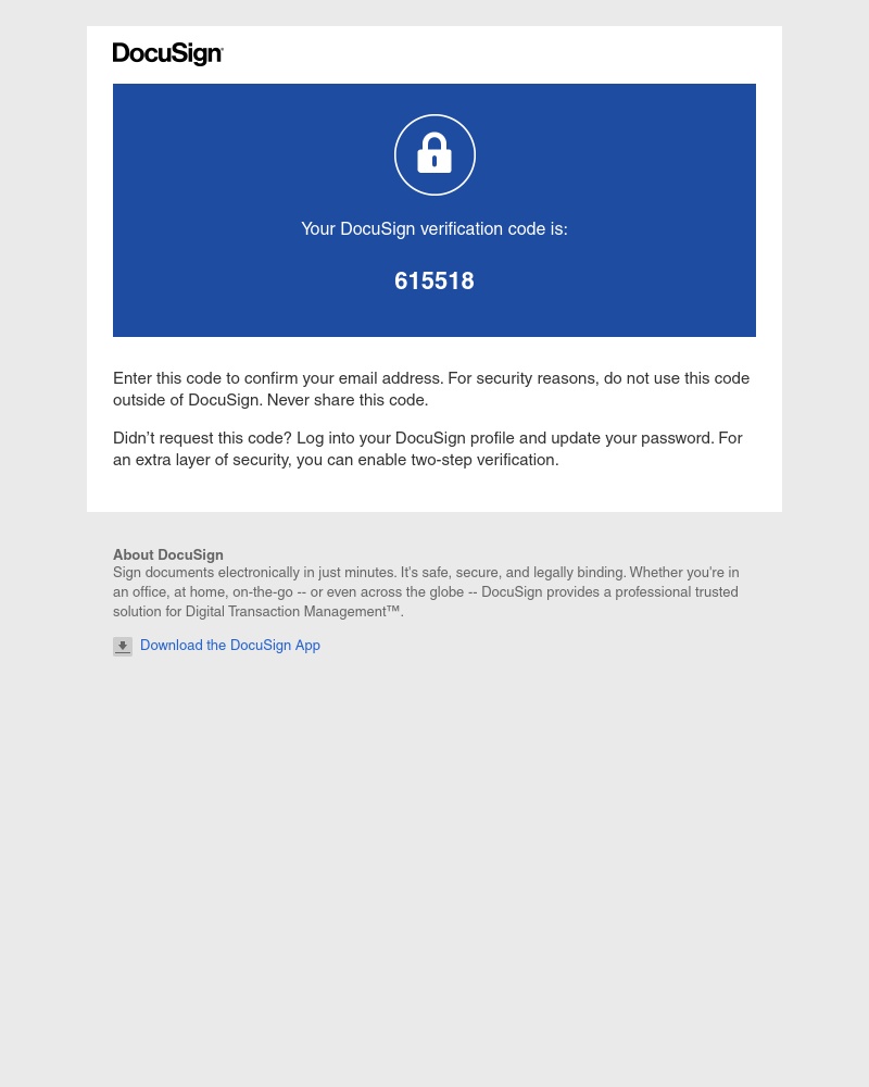 Docusign - Verify your identity to log in to DocuSign