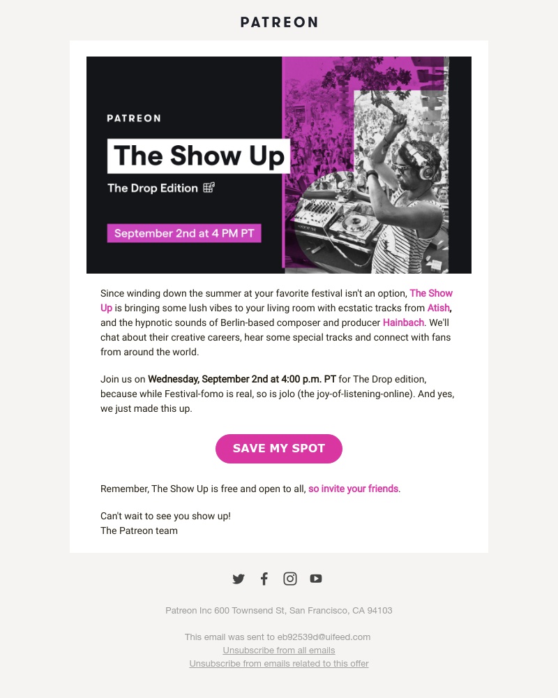 Patreon - 🎶 Vibe with us this week on #TheShowUp - The Drop