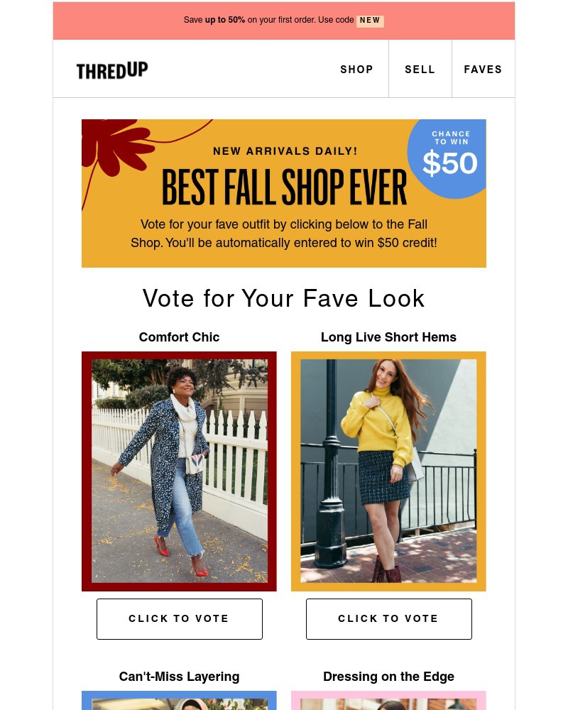 thredUP - Vote for your fave Fall Shop look!🍂