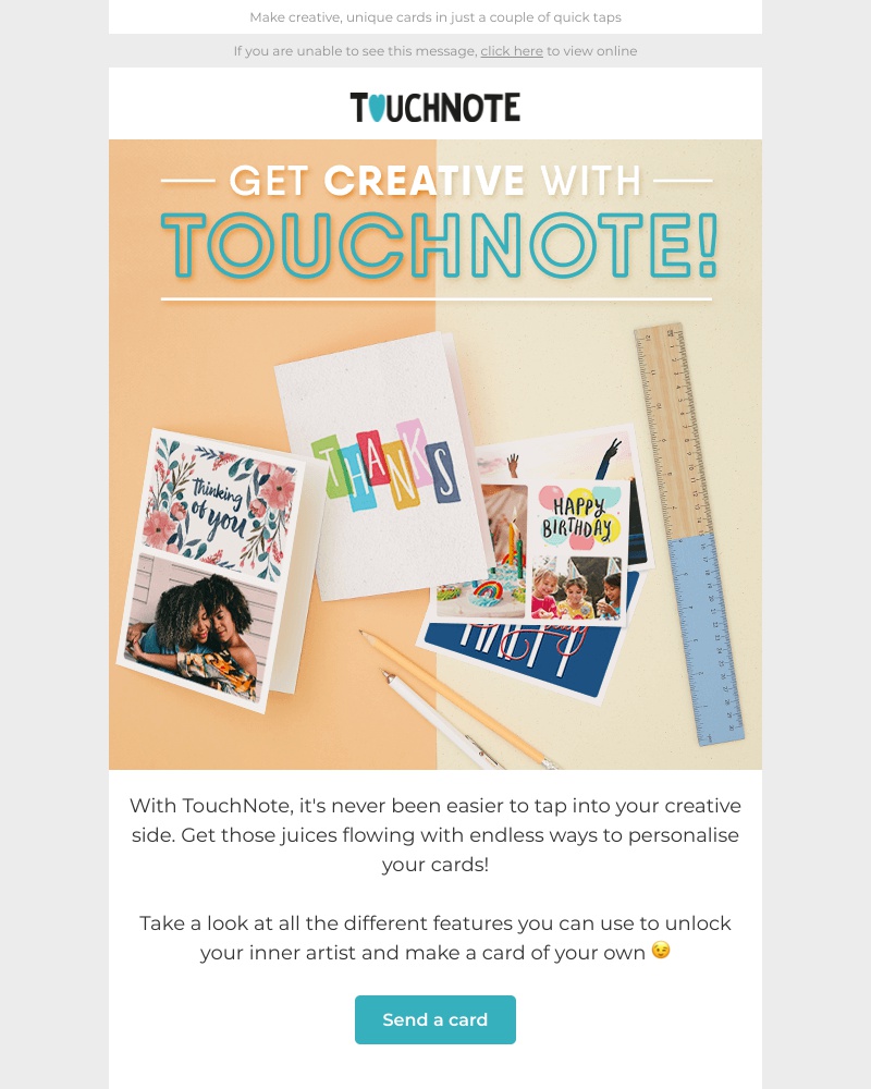 TouchNote - Want to get creative, Sarah? 💌