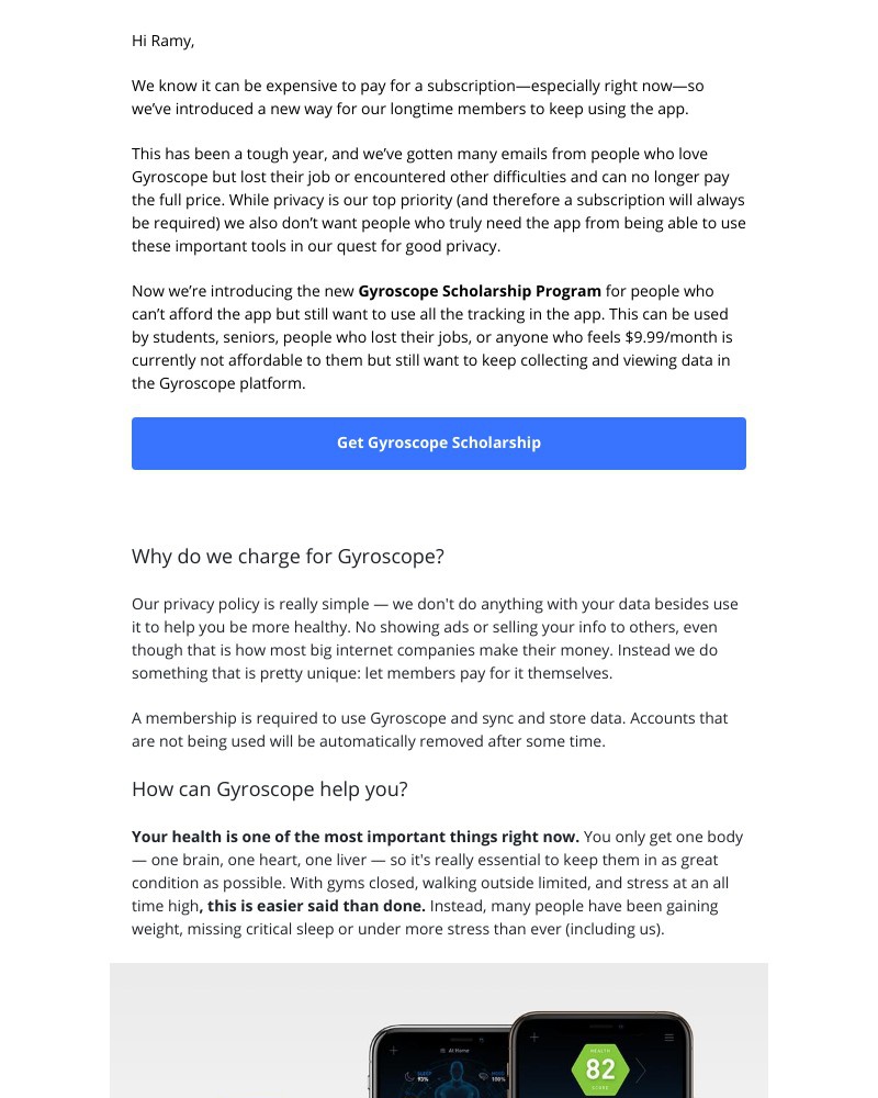 Gyroscope - Want to keep using the app Ramy but just can’t afford the cost? 🙋