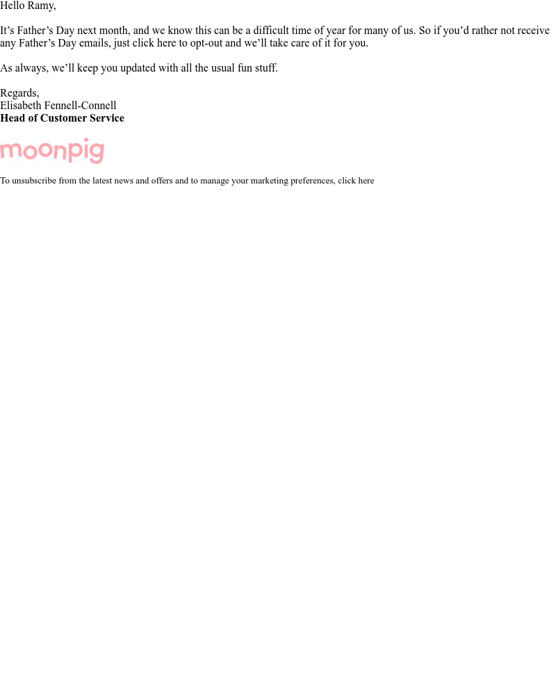 Moonpig - Want to opt-out of Father’s Day emails? ✉️