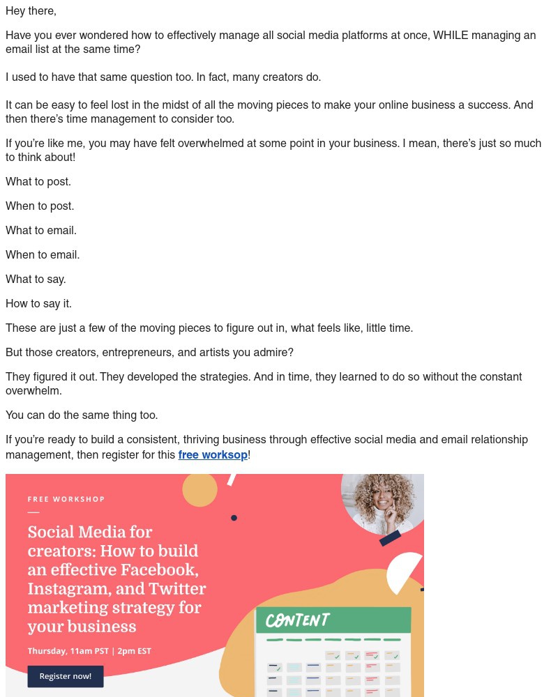 ConvertKit - Want your social media following to grow your business? [Free live training]