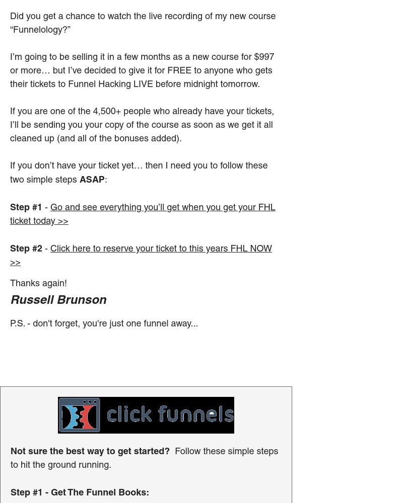 ClickFunnels - WARNING: Funnelology gone tomorrow…