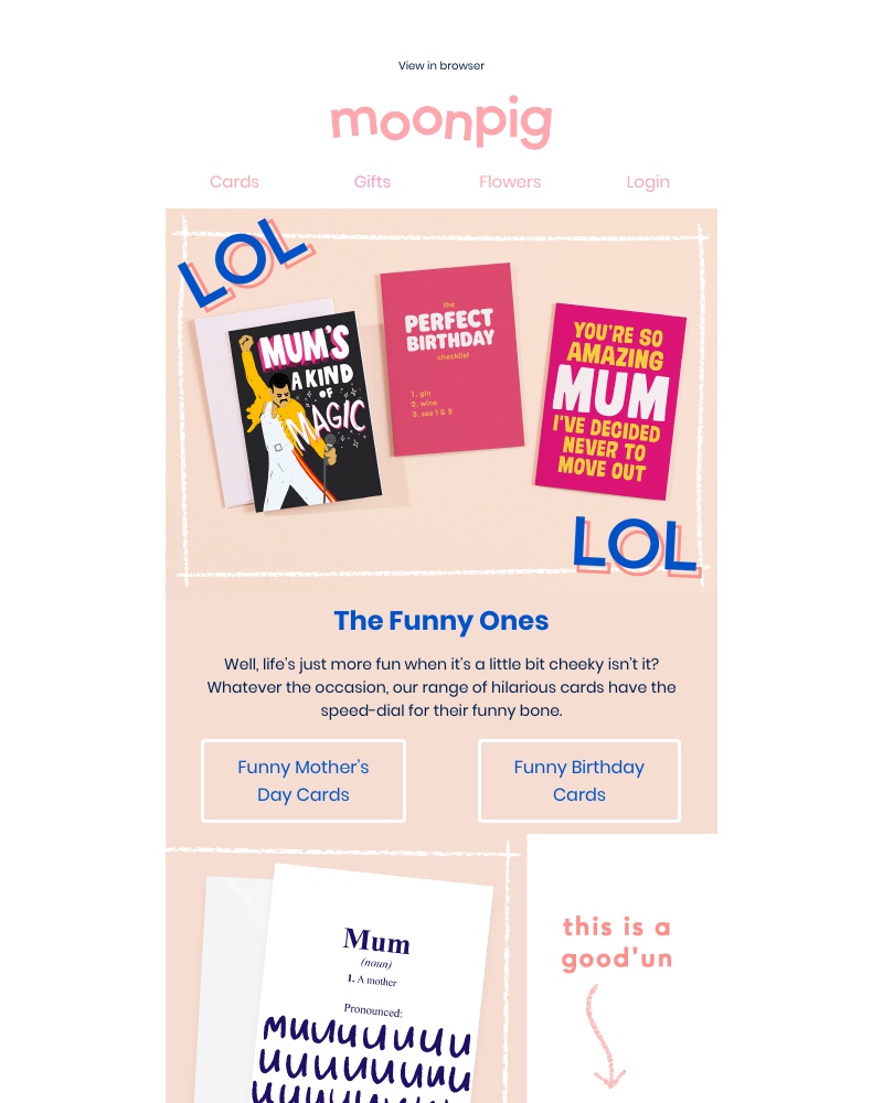 Moonpig - 😂 WARNING: this email contains laughs 😂