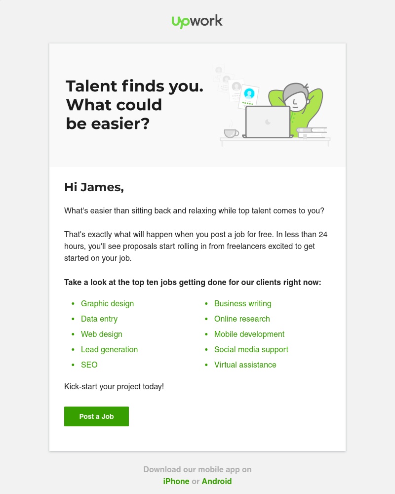 Upwork - Watch those proposals roll in