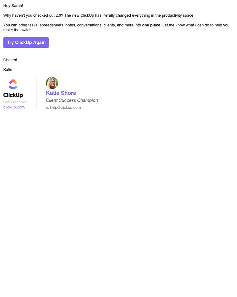ClickUp - We like being used.