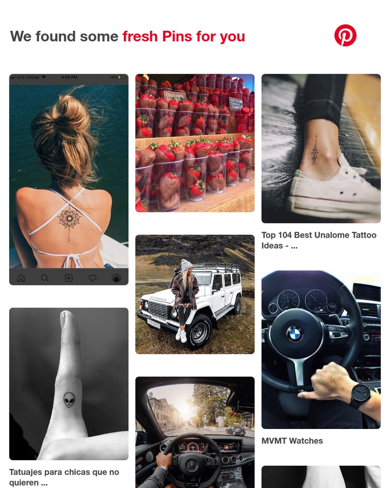 Pinterest - We think you might like these Pins