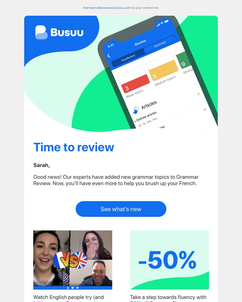 Busuu - We thought you’d want to know about this 🙌 Here are our updates for June     