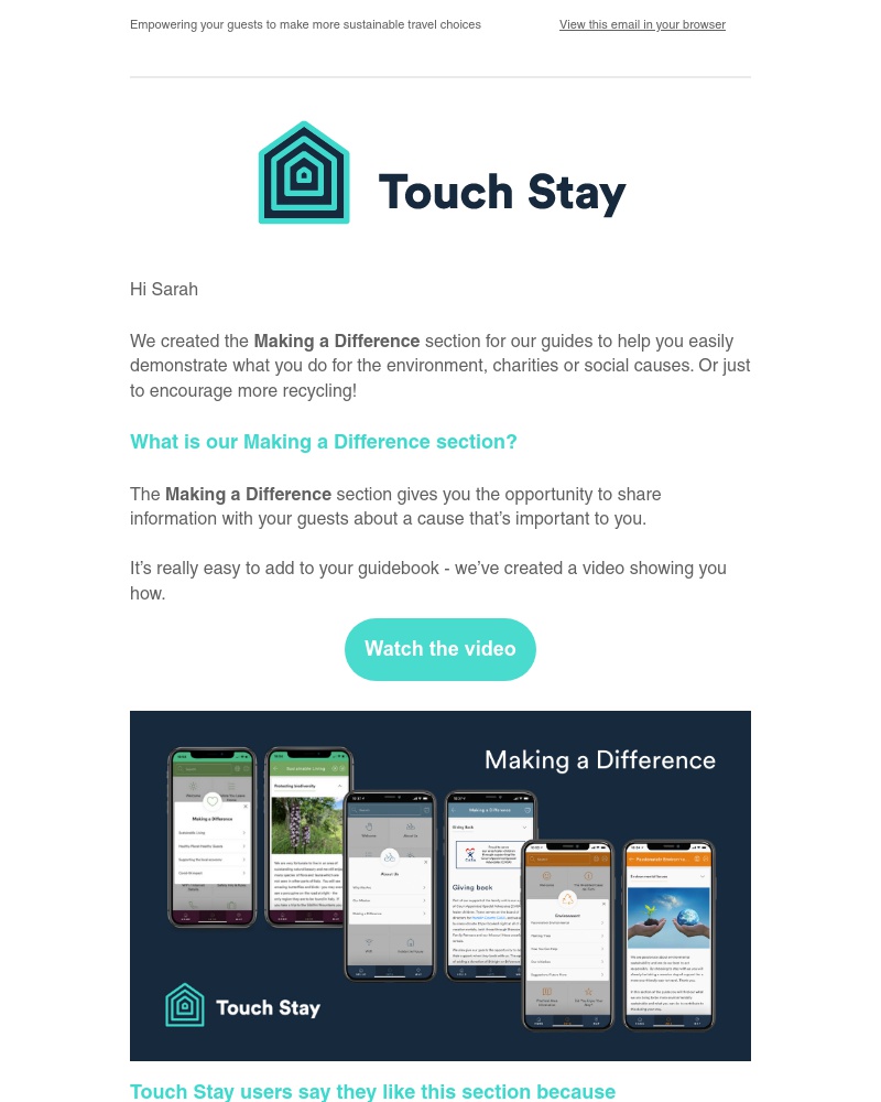 Touch Stay - We want to help you make a difference ❤  