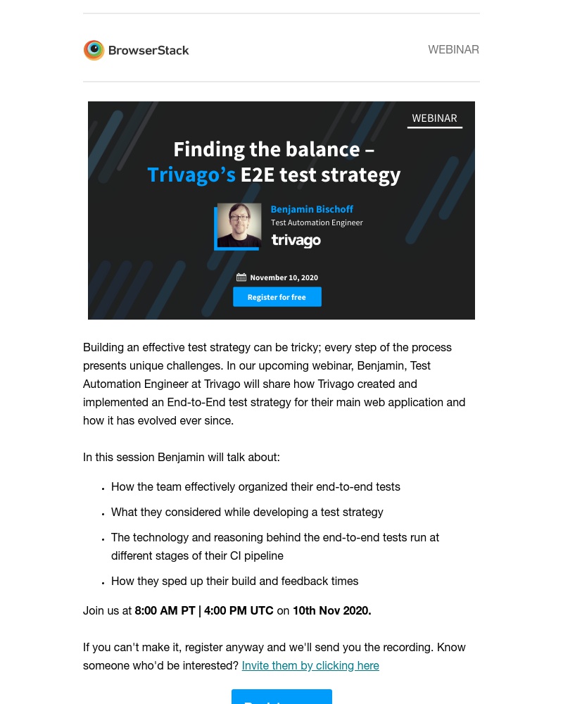  - Webinar: Finding the balance – Trivago’s End-to-End test strategy