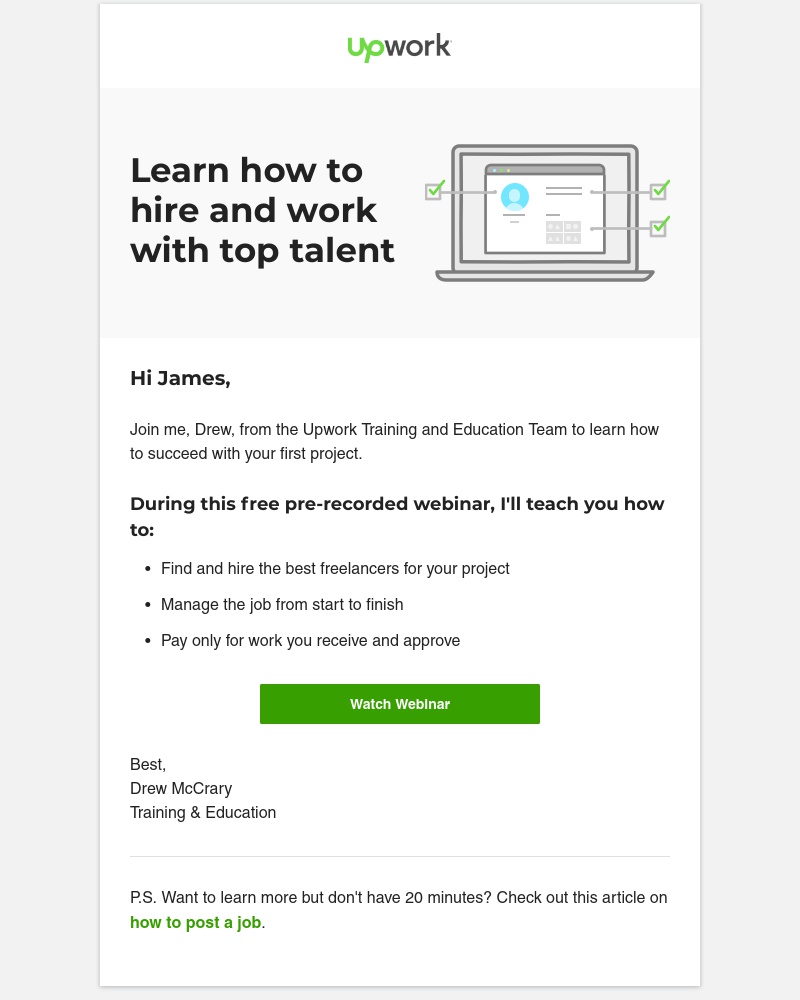 Accepting an invite on Upwork video screenshot