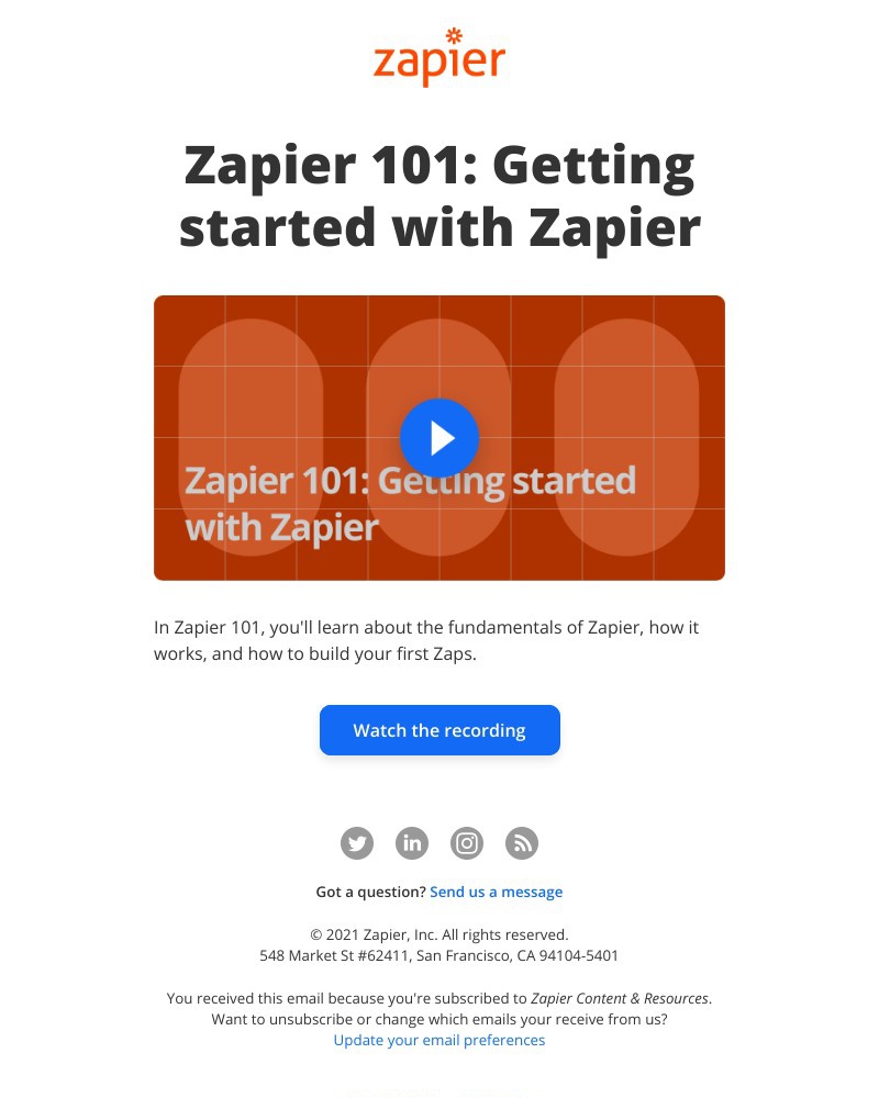 Onboarding on Zapier video screenshot