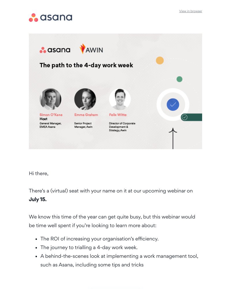 Asana - [Webinar Invite 'The 4-day work week'] - Don't forget to save yourself a seat!