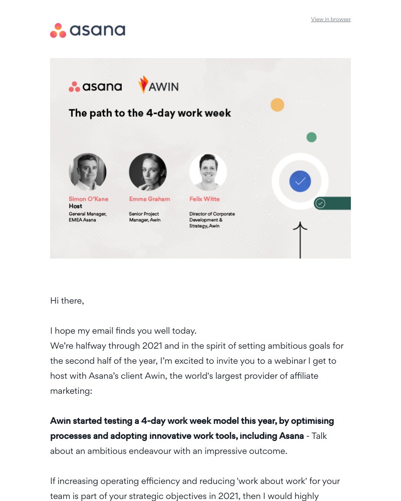 Asana - [Webinar] Join us for 'The path to the 4-day work week'