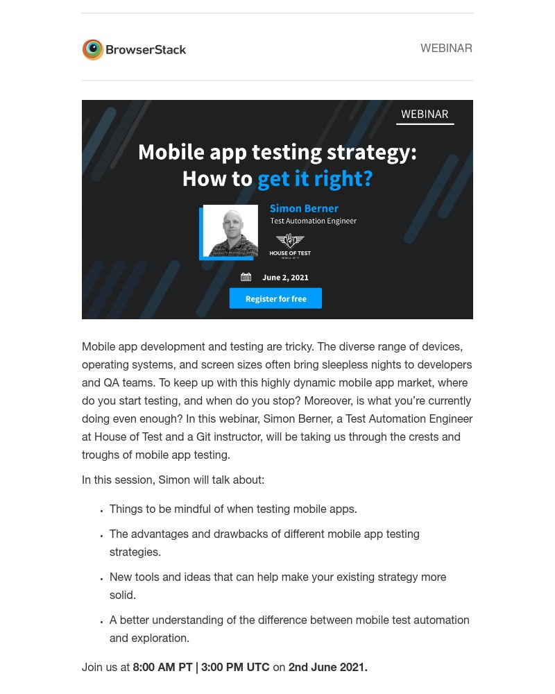 - Webinar: Mobile app testing strategy: How to get it right?