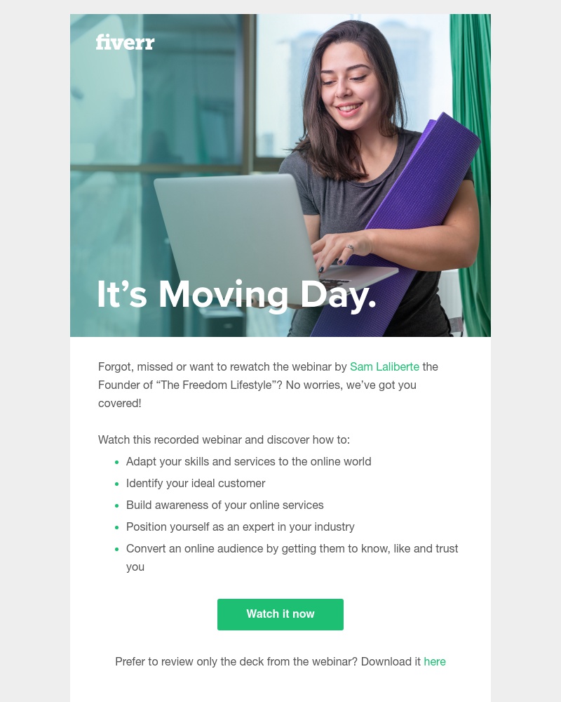 Fiverr - [Webinar recording] How to transform your services into an online business