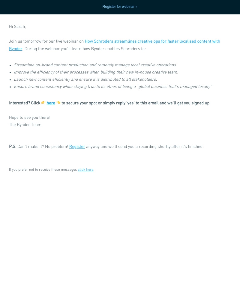 Bynder - [Webinar Reminder] How Schroders streamlines creative ops for faster localised content with Bynder 📹