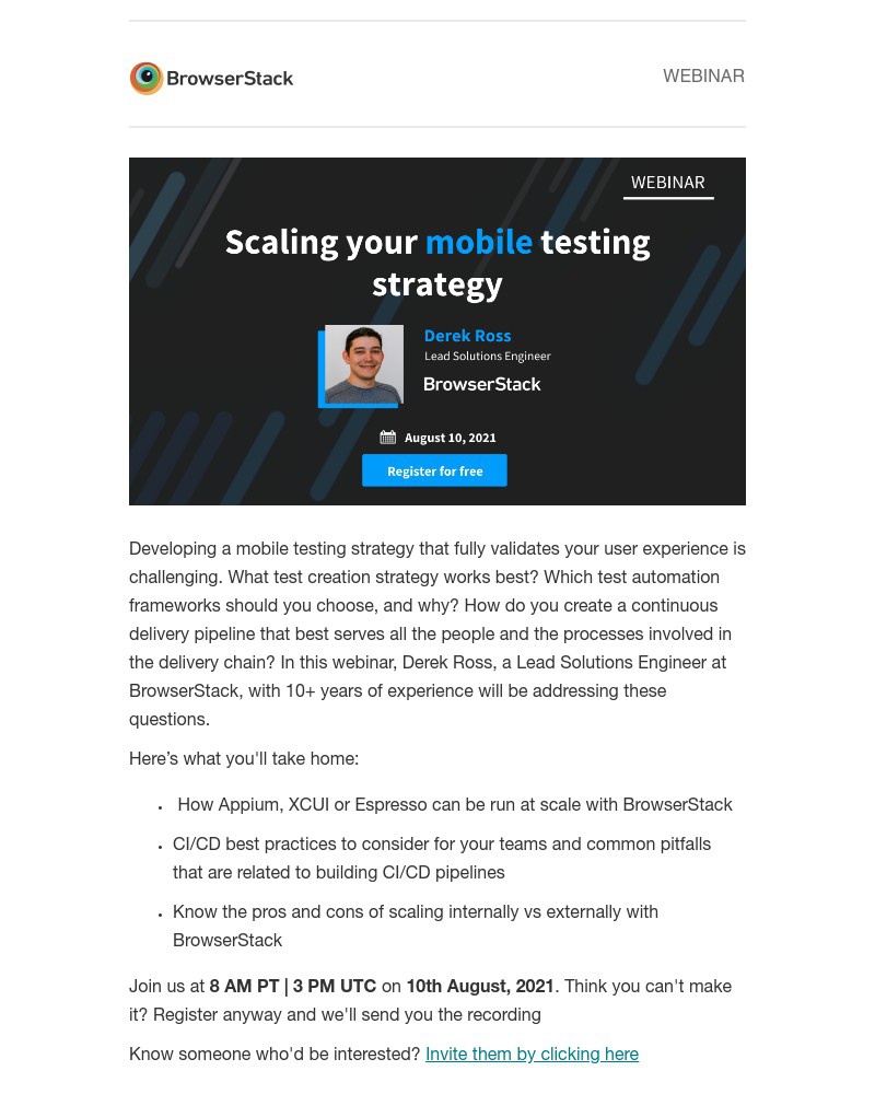  - Webinar: Scaling your mobile testing strategy