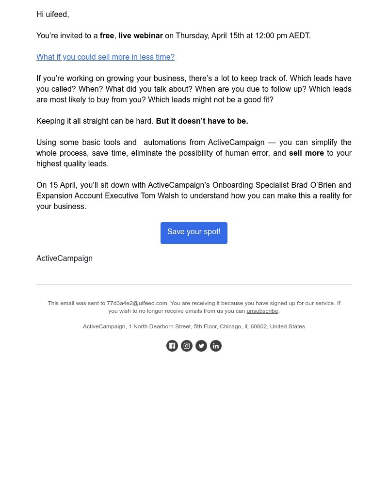  - Webinar: What if you could sell more in less time?