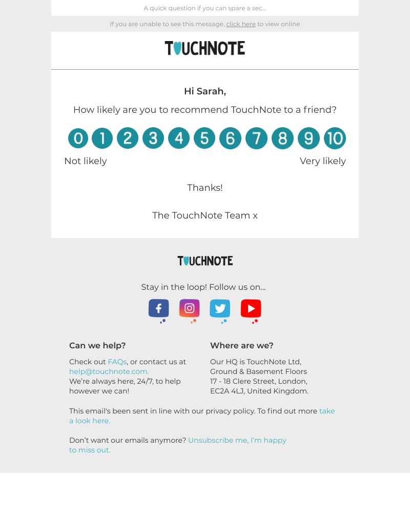 TouchNote - We'd love your feedback 😍