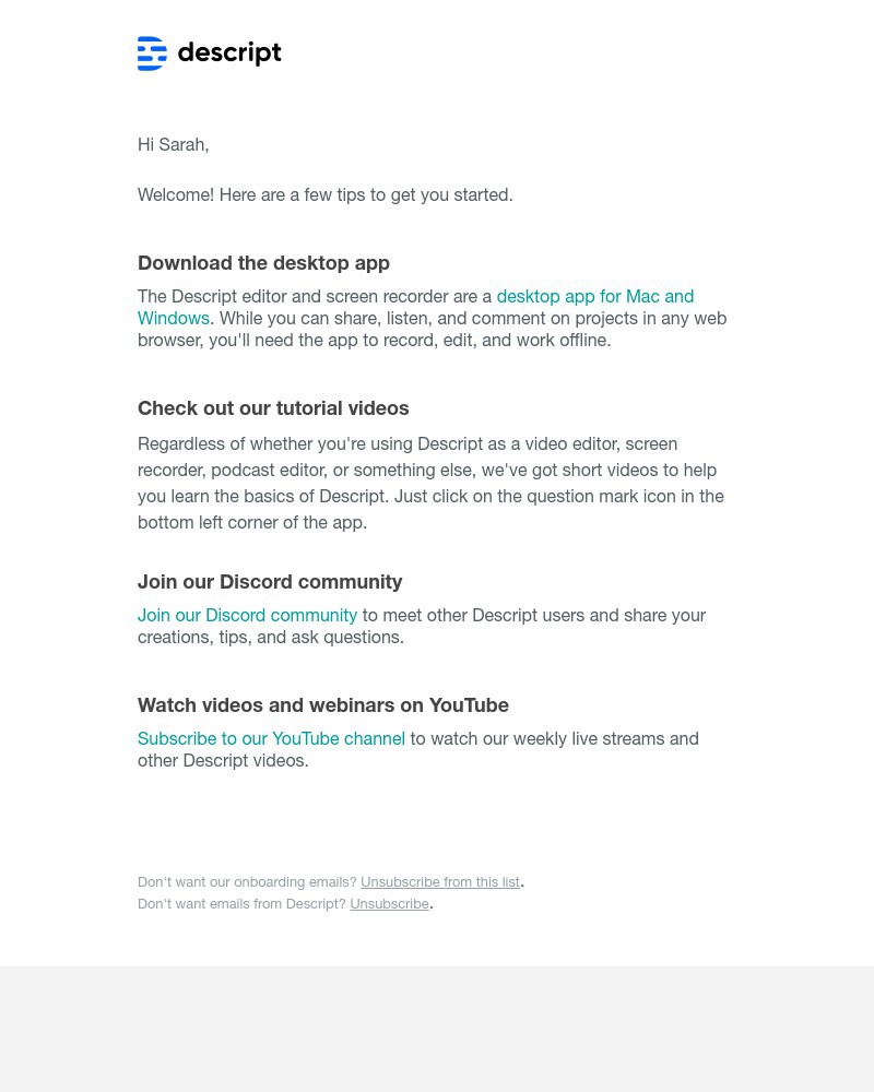 Descript - Welcome! Tips for getting started