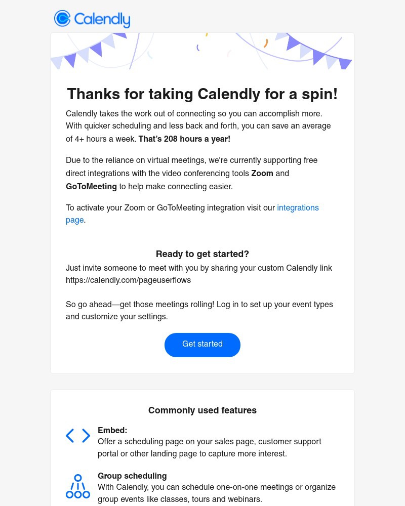 Accepting an invite on Calendly video screenshot