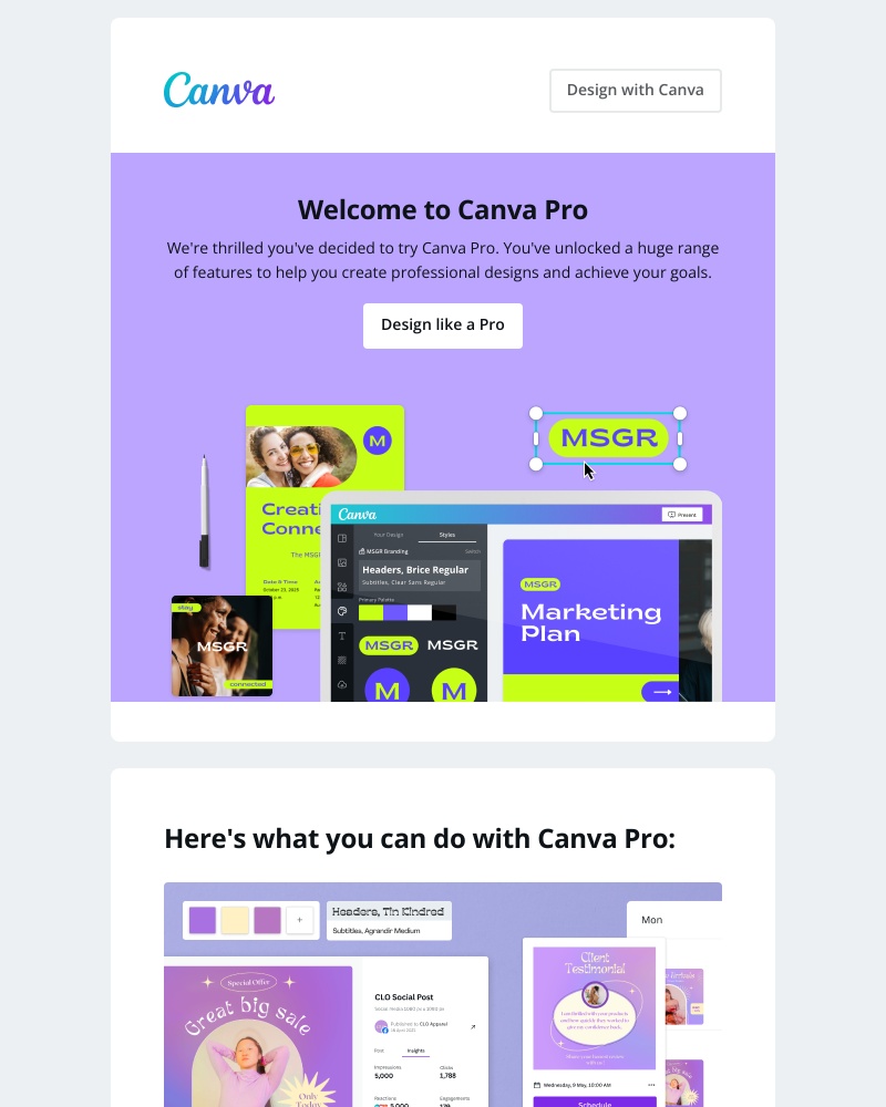 Upgrading your account on Canva video screenshot