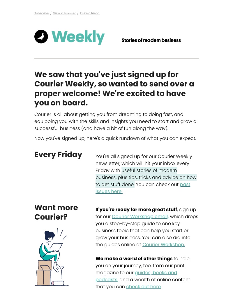 Mailchimp - 👋 Welcome to Courier Weekly