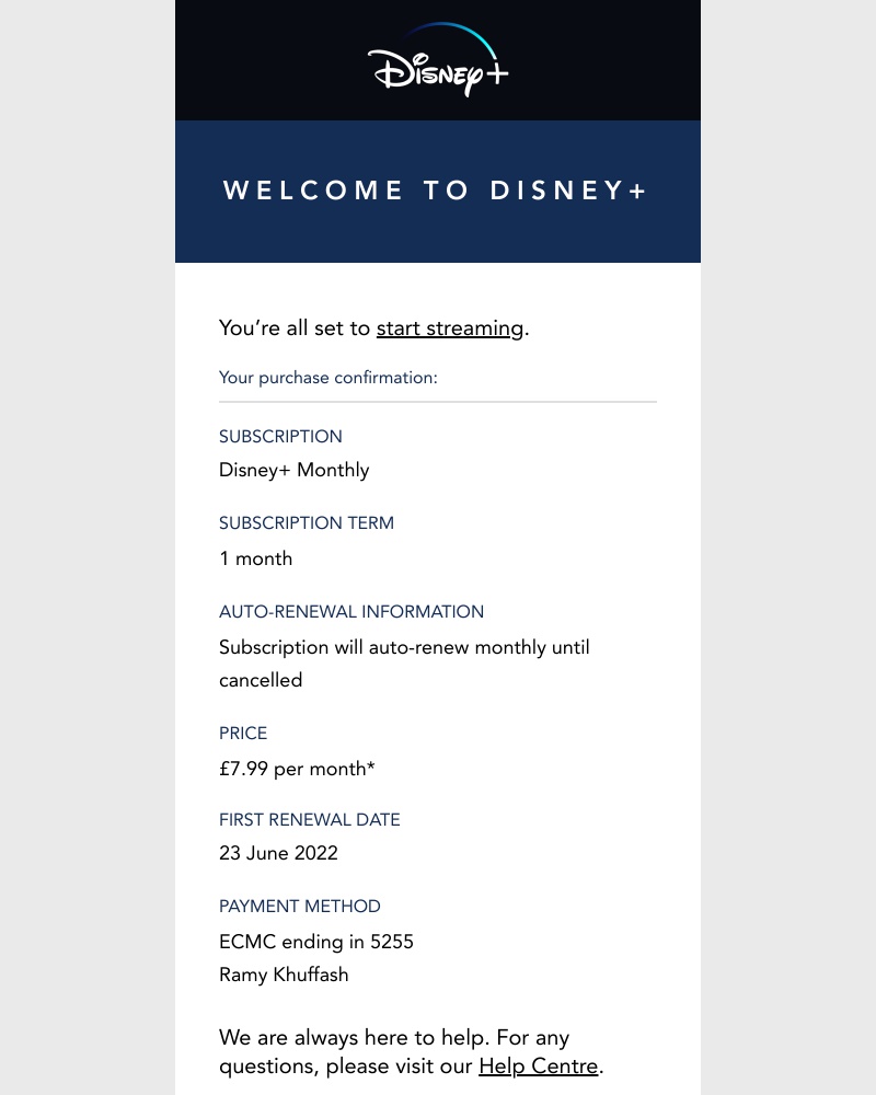 Onboarding on Disney+ video screenshot