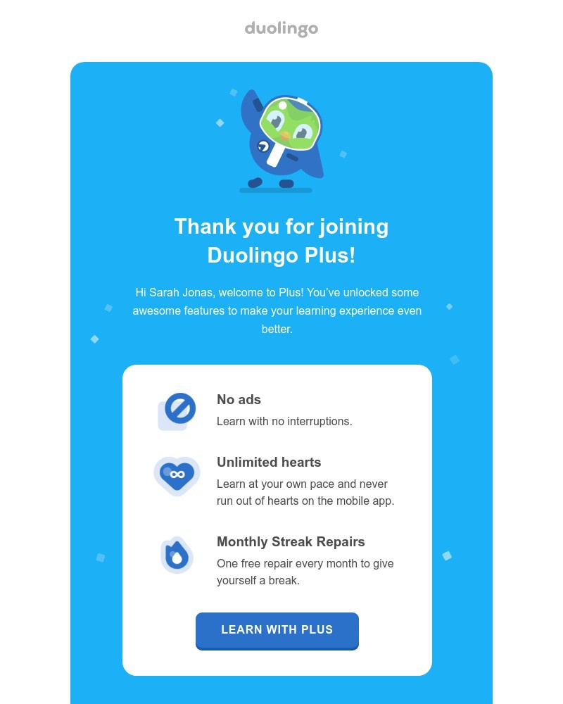 Upgrading your account on Duolingo video screenshot