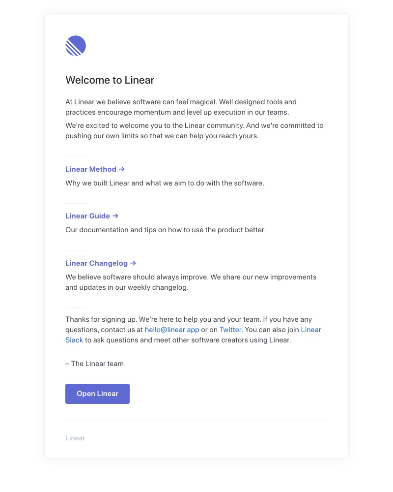 Linear - Welcome to Linear