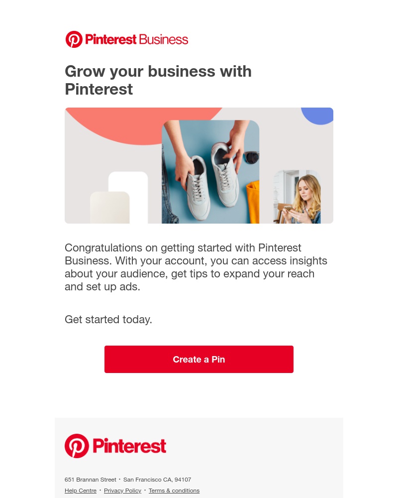 Business sign up on Pinterest video screenshot