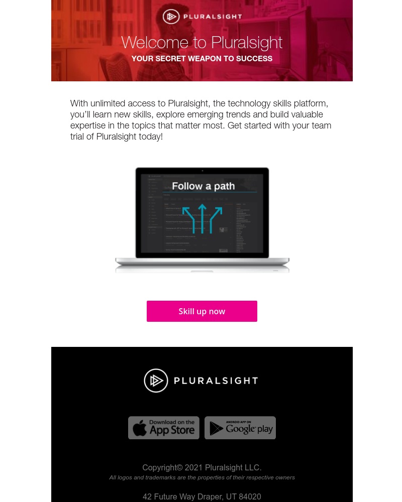 Accepting an invite on Pluralsight video screenshot