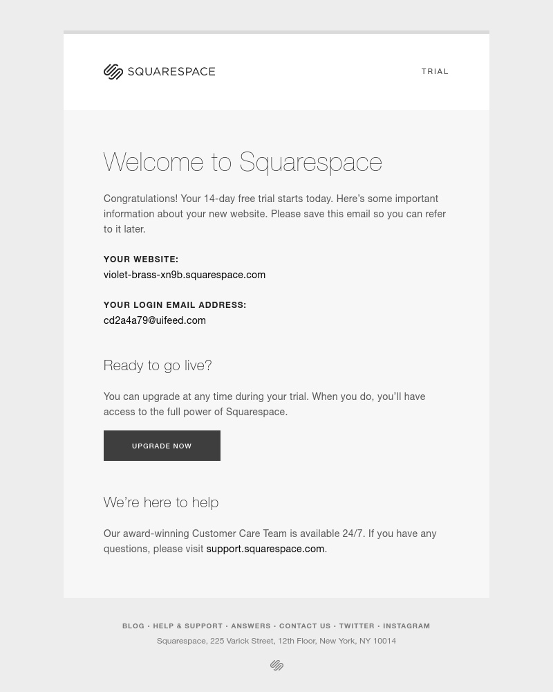 Creating a website on Squarespace video screenshot