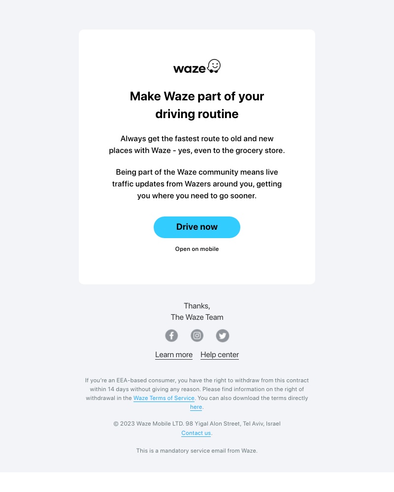 - Welcome to Waze!