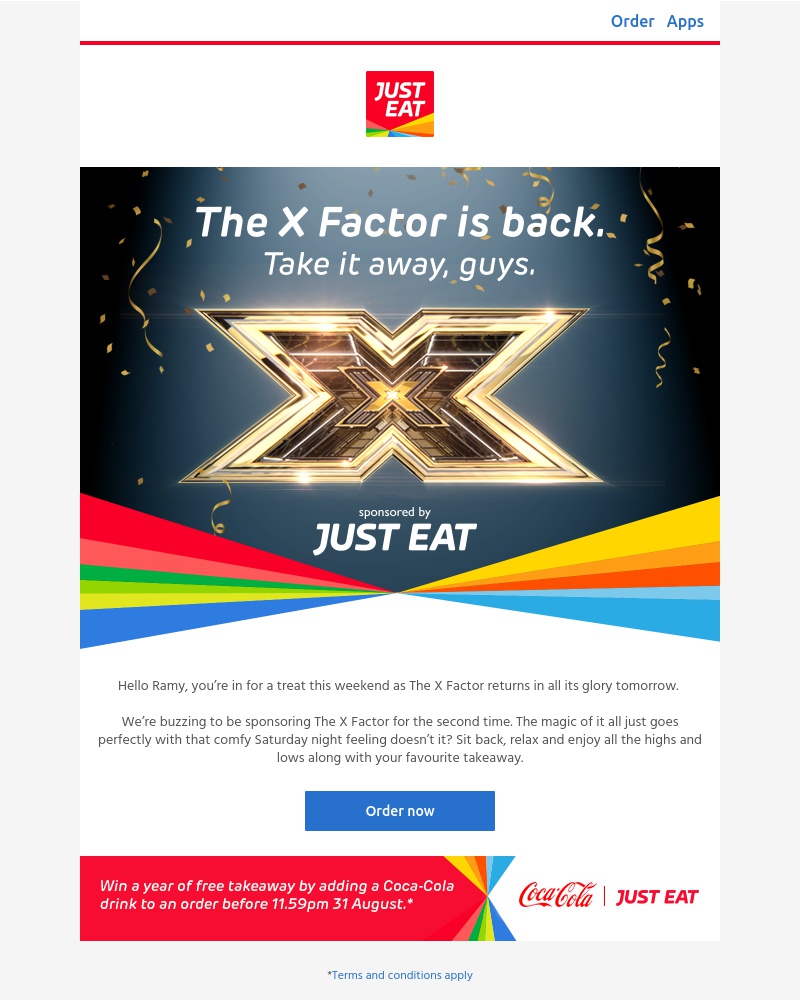 Just Eat - We’re back with The X Factor