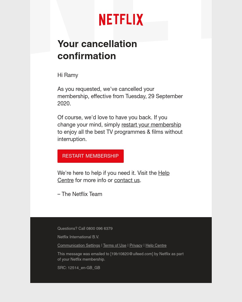 Cancelling your subscription on Netflix video screenshot
