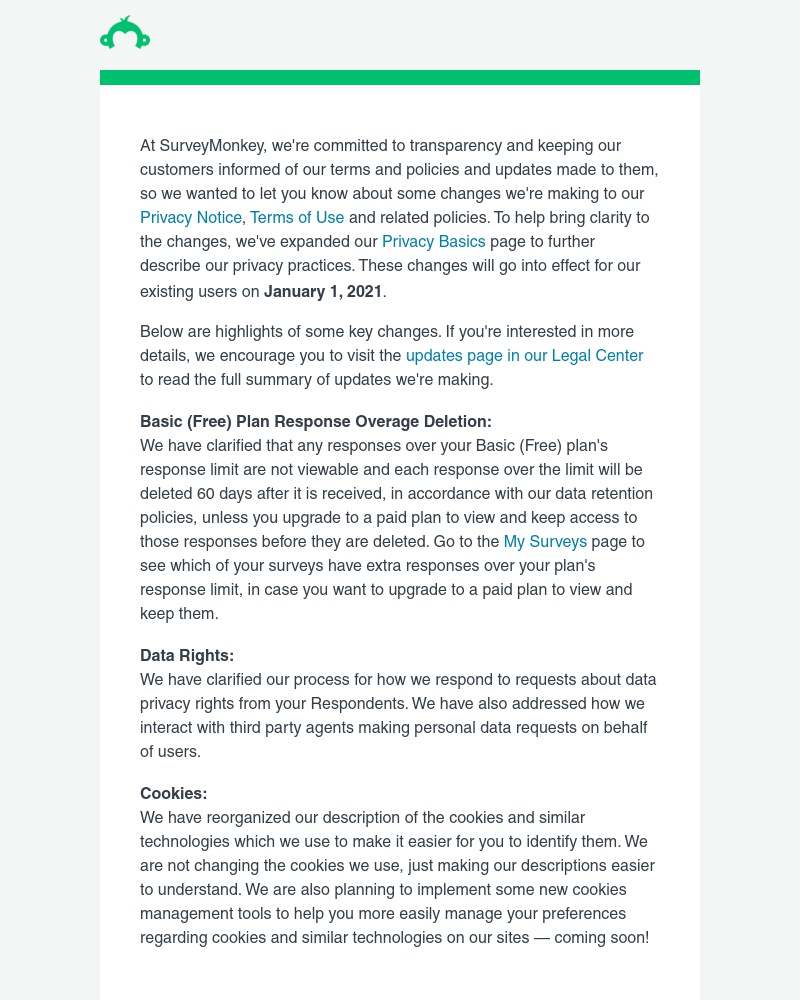 SurveyMonkey - We're updating our Terms and Policies