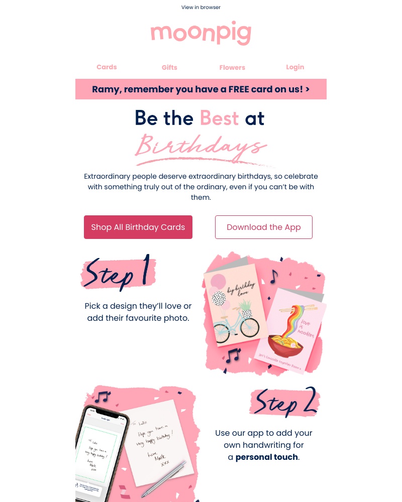 Moonpig - >>> We've got you covered 🐷